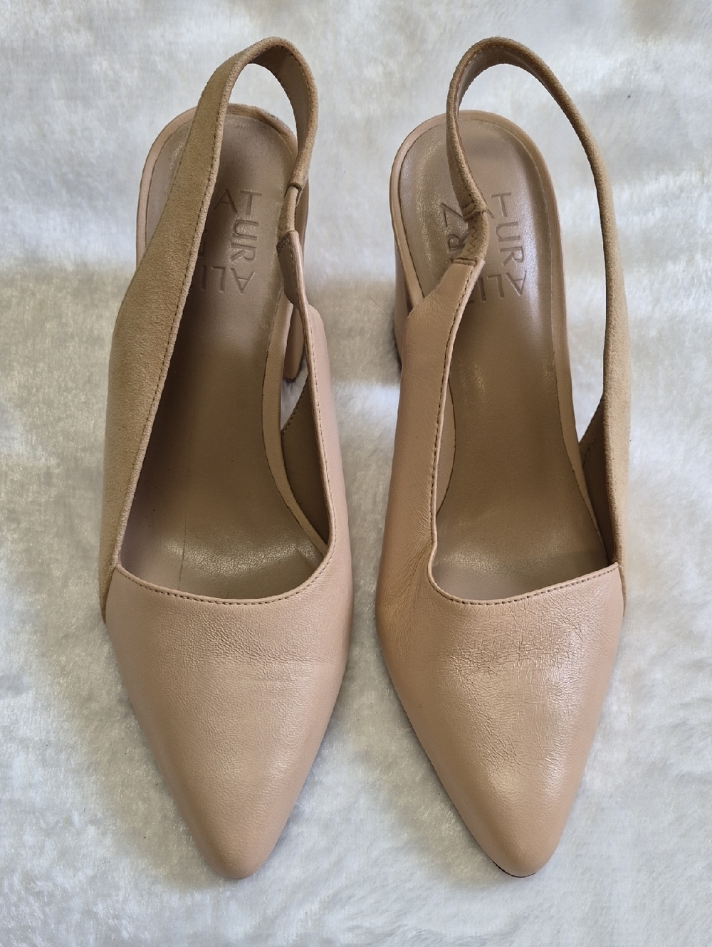 Naturalizer Blush-Tan Slingback Pointed-Toe Pumps